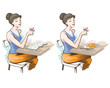woman at the cafe