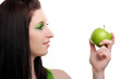 Jung Beauty with a green Apple