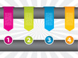 special arrow labels with icons numbered from one to four