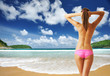 Woman with beautiful body at beach Woman with beautiful body at beach