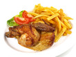 Halbes Grillhähnchen mit Pommes Frites