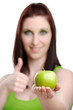 Jung Beauty with a green Apple