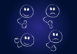 Vector handwrite smiles gestures