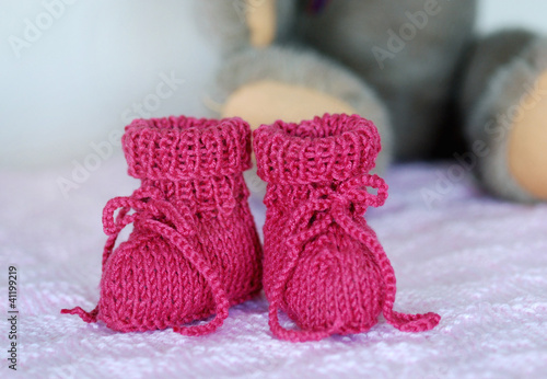 Photo: Pink baby booties Pink baby booties