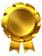 distinction, ribbon with blank plate in gold