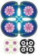 Floral quad ornament, Late Victorian style