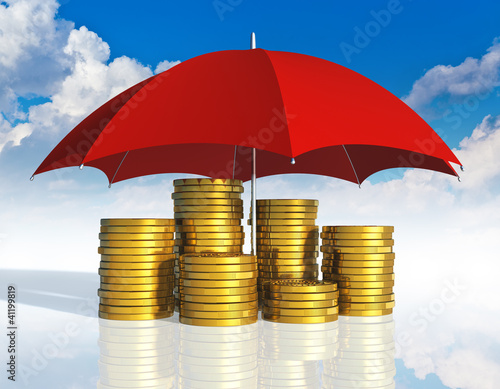 Illustration: Financial stability, business success and insurance concept Financial stability, business success and insurance concept