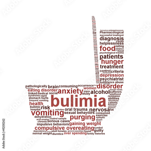Illustration: Bulimia Nervosa symbol isolated on white background Bulimia Nervosa symbol isolated on white background