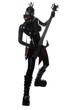 Heavy Rubber Black Latex Fetish GasMask Girl Rock Guitar