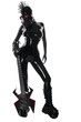 Heavy Rubber Black Latex Fetish GasMask Girl Rock Guitar