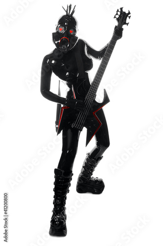 Photo: Heavy Rubber Black Latex Fetish GasMask Girl Rock Guitar Heavy Rubber Black Latex Fetish GasMask Girl Rock Guitar