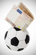 Fifty euro going into football money box