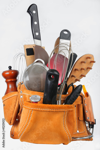 Photo: Chef Tools in Suede Tool Pouch Chef Tools in Suede Tool Pouch