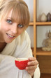 Woman with a hot drink