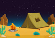 Camping at night