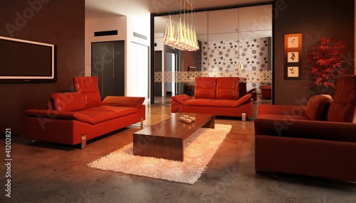 Illustration: Modern Luxury Loft / Apartment Architecture Interior Modern Luxury Loft / Apartment Architecture Interior