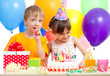 adorable children celebrating birthday party