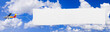 Details der Fotografie Flying airplane and banner