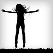 abstract silhouette girl which jump background abstract silhouette girl which jump background