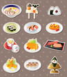 cartoon Japanese food stickers