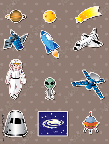 Vector: space stickers space stickers