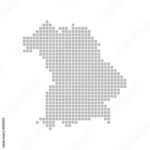 Illustration: Pixelkarte - Bundesland Bayern Pixelkarte - Bundesland Bayern