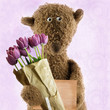 Kuschelbär mit Tulpen