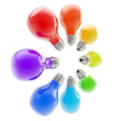 canvas print picture - Electric bulbs arranged in a circle