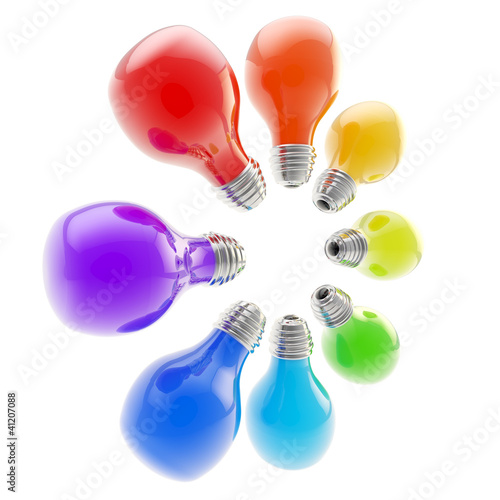 Illustration: Electric bulbs arranged in a circle Electric bulbs arranged in a circle