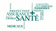 Protection Santé assurance maladie nuage de tag texte vidéo