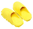 Yellow slippers isolated on a white background Yellow slippers isolated on a white background