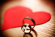 Beautiful wedding golden rings with a heart Beautiful wedding golden rings with a heart