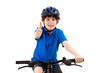 Cyclist showing OK sign isolated on white background Cyclist showing OK sign isolated on white background