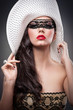 Beautiful European woman lace framing