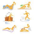 Vektor: Wellness sauna spa massage icons Wellness sauna spa massage icons