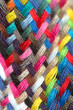 dettaglio di una treccia da rammendo multicolore dettaglio di una treccia da rammendo multicolore