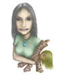 Girl sleepwalker with a Doll