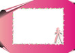 Pink sheet of paper with floral frame for text
