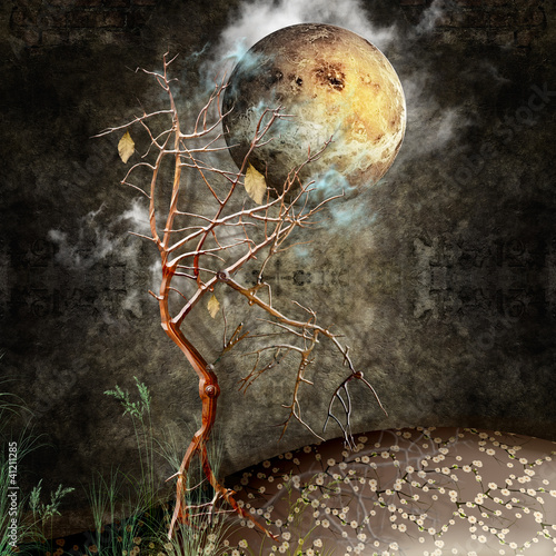 Illustration: Night with tree Night with tree