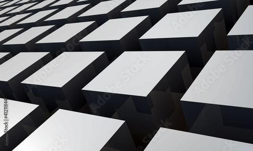 Illustration: 3D Struktur - Graue Quader 7 3D Struktur - Graue Quader 7