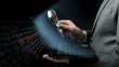 Businessman searching virus