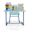 schooldesk with books schooldesk with books