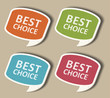 Retro speech bubbles set and best choice message Retro speech bubbles set and best choice message