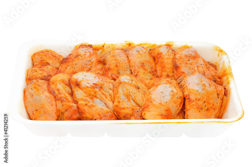 Photo: Raw chicken wings marinated Raw chicken wings marinated