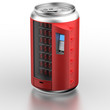 Vending machine similar on can with beverage