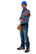 Injured handyman giving the OK gesture