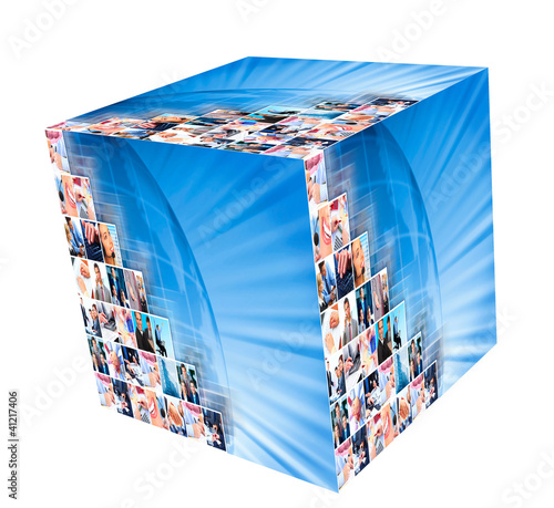 Foto: Business people collage background. Business people collage background.