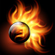 A fényképek részletei Background - 3D sphere with fire flames inside
