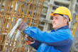 construction worker making reinforcement