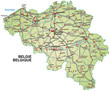 Inselkarte von Belgien mit Autobahnen und Hauptstädten